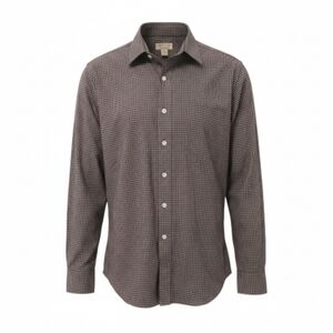 Merona Men's Maroon and Blue Checkered Button Up Shirt Medium Long Sleeve Casual